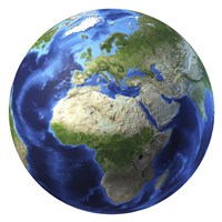 3D Rendering of Planet Earth, Centered on Africa and Europe Fine Art Print