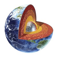 Cross Section of Planet Earth Showing the Inner Core Fine Art Print