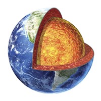 Cross section of Planet Earth Showing the Lower Mantle Fine Art Print
