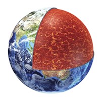 Cross Section of Planet Earth Showing the Upper Mantle Fine Art Print