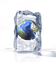 Planet Earth Frozen Inside of an Ice Block Fine Art Print