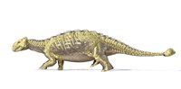 An Ankylosaurus Dinosaur with Full Skeleton Superimposed Fine Art Print