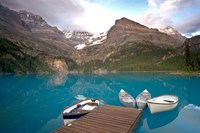 British Columbia, Yoho NP, Boats on Lake Ohara Fine Art Print