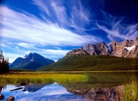 Waterfowl Lake and Rugged Rocky Mountains, Banff National Park, Alberta, Canada Framed Print