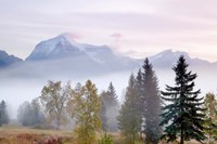 Canada, British Columbia, Mount Robson Park Sunrise on mountain Fine Art Print