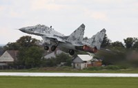 Slovak Air Force MIG-29 Fulcrum taking off Fine Art Print