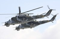 Czech Air Force Mi-24 Hind Helicopters Fine Art Print