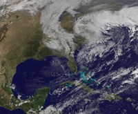 Satellite View of a Nor'easter Storm over the United States Fine Art Print