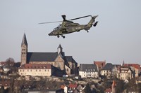 German Tiger Eurocopter Flying Over the Town of Fritzlar, Germany Fine Art Print