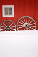 Martin Stables, Window and Wheel Detail, Banff, Alberta Fine Art Print