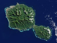 Satellite View of Tahiti Fine Art Print