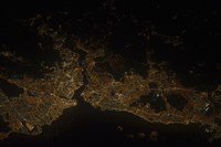 A Nighttime view of Istanbul, Turkey Fine Art Print