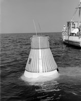A Model of the Mercury Capsule undergoes Floatation Tests Fine Art Print