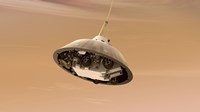 Artist's Concept of NASA's Curiosity Rover tucked inside the Spacecraft's Backshell Fine Art Print