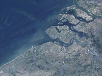 Satellite view of the Belgium Coastline Fine Art Print