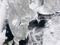 Sea ice lines the Coasts of Sweden and Finland in this Satellite View Fine Art Print