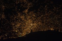 Nighttime image of Portugal Showing City Lights of Porto and Vila de Gaia Fine Art Print
