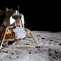 View of the Apollo 14 Lunar Module on the Moon Fine Art Print