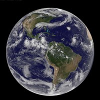 Full Earth Showing Various Tropical Storm Systems Fine Art Print