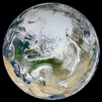 A Synthesized View of Earth Showing the Arctic, Europe and Asia Fine Art Print