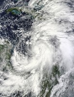 Tropical Storm Sandy Hovering over the Caribbean Sea Fine Art Print