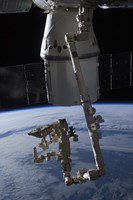 The SpaceX Dragon Commercial Cargo Craft Berthed to the ISS Fine Art Print