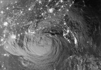 Nighttime view of Tropical Storm Isaac Fine Art Print