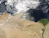 Satellite View of a Dust Storm over Egypt Fine Art Print