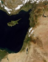 Satellite View of Snow in Lebanon Fine Art Print