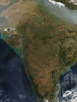 Satellite View of Central India Fine Art Print