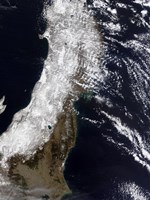 Satellite View of Northeast Japan Fine Art Print