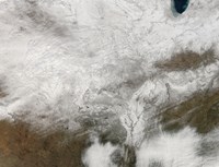 Satellite View of a Severe Winter Storm over the Midwestern United States Fine Art Print