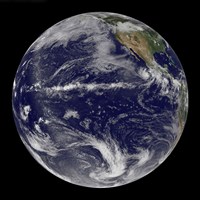 Satellite Image of Earth Centered Over the Pacific Ocean Fine Art Print