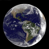 Earth showing North America and South America Fine Art Print