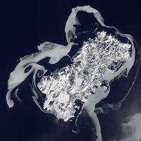 Sea Ice Surrounds the Volcanic Island of Shikotan Fine Art Print