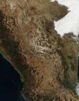 Satellite View of the Landscape of Central Mexico Fine Art Print