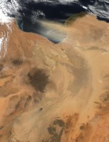 Satellite View of a Dust Storm over Libya Fine Art Print