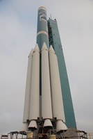 A Delta II Rocket with Several Solid Rocket Motors Attached Fine Art Print