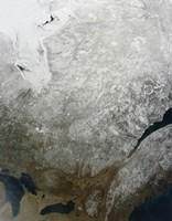 Satellite view of Eastern Canada Fine Art Print