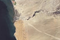 Satellite Image of the Swakop River in the Western part of Namibia Fine Art Print