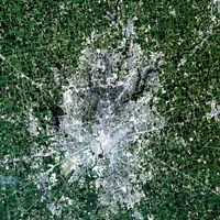 Satellite view of Indianapolis, Indiana Fine Art Print