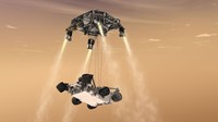 The Sky Crane Maneuver During the Descent of NASA's Curiosity Rover Fine Art Print