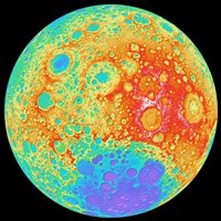 Color Shaded Relief of the Lunar Farside Fine Art Print