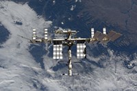 International Space Station Backgropped by a Blue and White Earth Fine Art Print