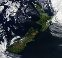 Satellite view of New Zealand Fine Art Print