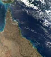 Satellite view of the Australian Coast Fine Art Print