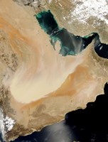 Satellite View of a Dust Storm in Saudi Arabia Fine Art Print