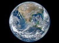 A Blue Marble image of Earth showing North America Fine Art Print