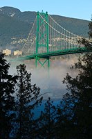 British Columbia, Vancouver, Lion's Gate Bridge over Fog Fine Art Print