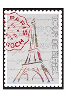 Postcards from Paris marbled 01 Framed Print
